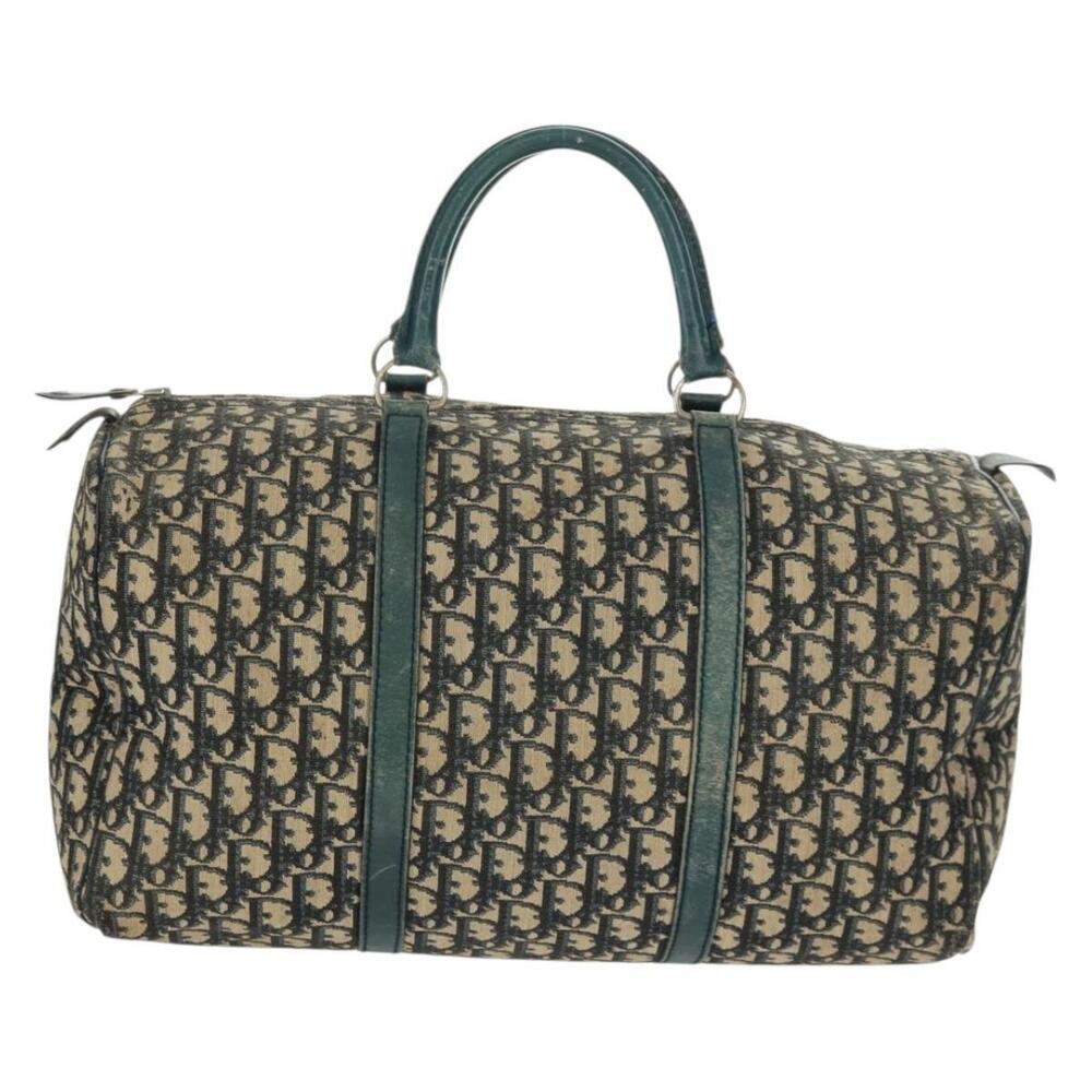 Christian Dior Trotter Canvas Boston Bag Navy Silver Auth 161273 - Picture 13 of 16